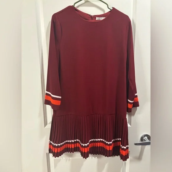 English Factory | Dresses | Vintage Inspired Burgundy Dress With Striped  Accents | Poshmark